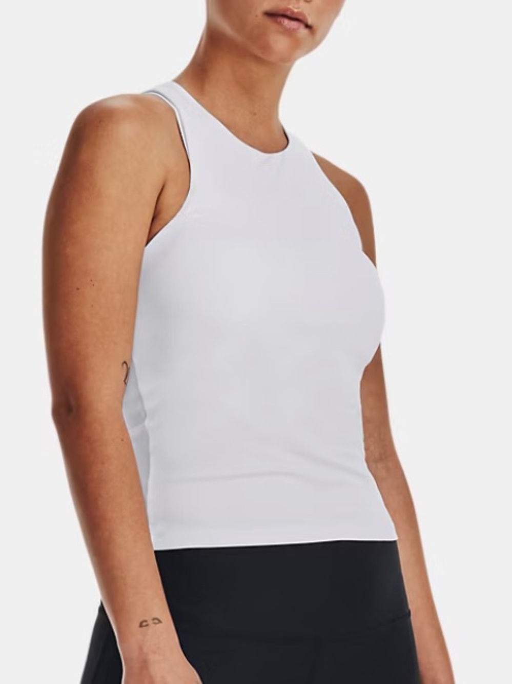 New Under Armour White High-Neck Performance Tank Racer Back